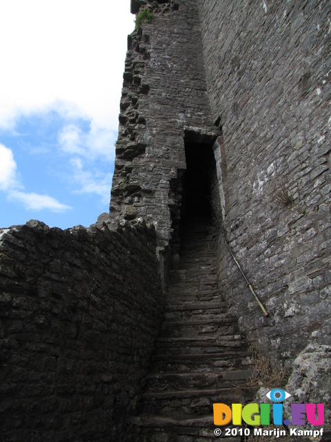 SX16123 Old castle staircase into Carreg Cennen Castle